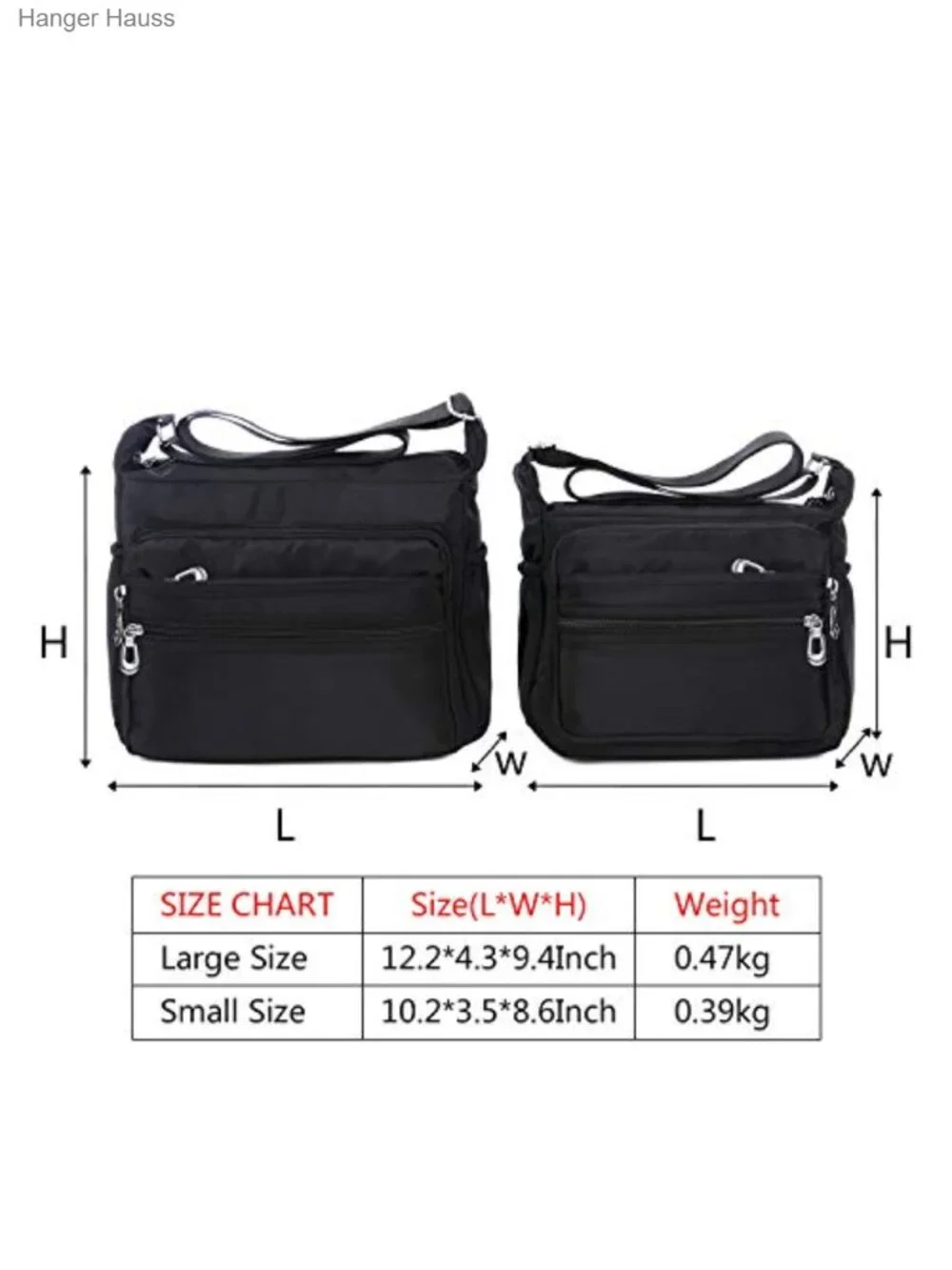 Waterproof Nylon Crossbody Bag with Multiple Pockets for Travel and Daily Use